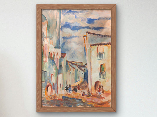 Street in a City of Spain by Elena Popea, Wall Art Print, Fine Art Reproduction, Museum Quality Decor, Poster