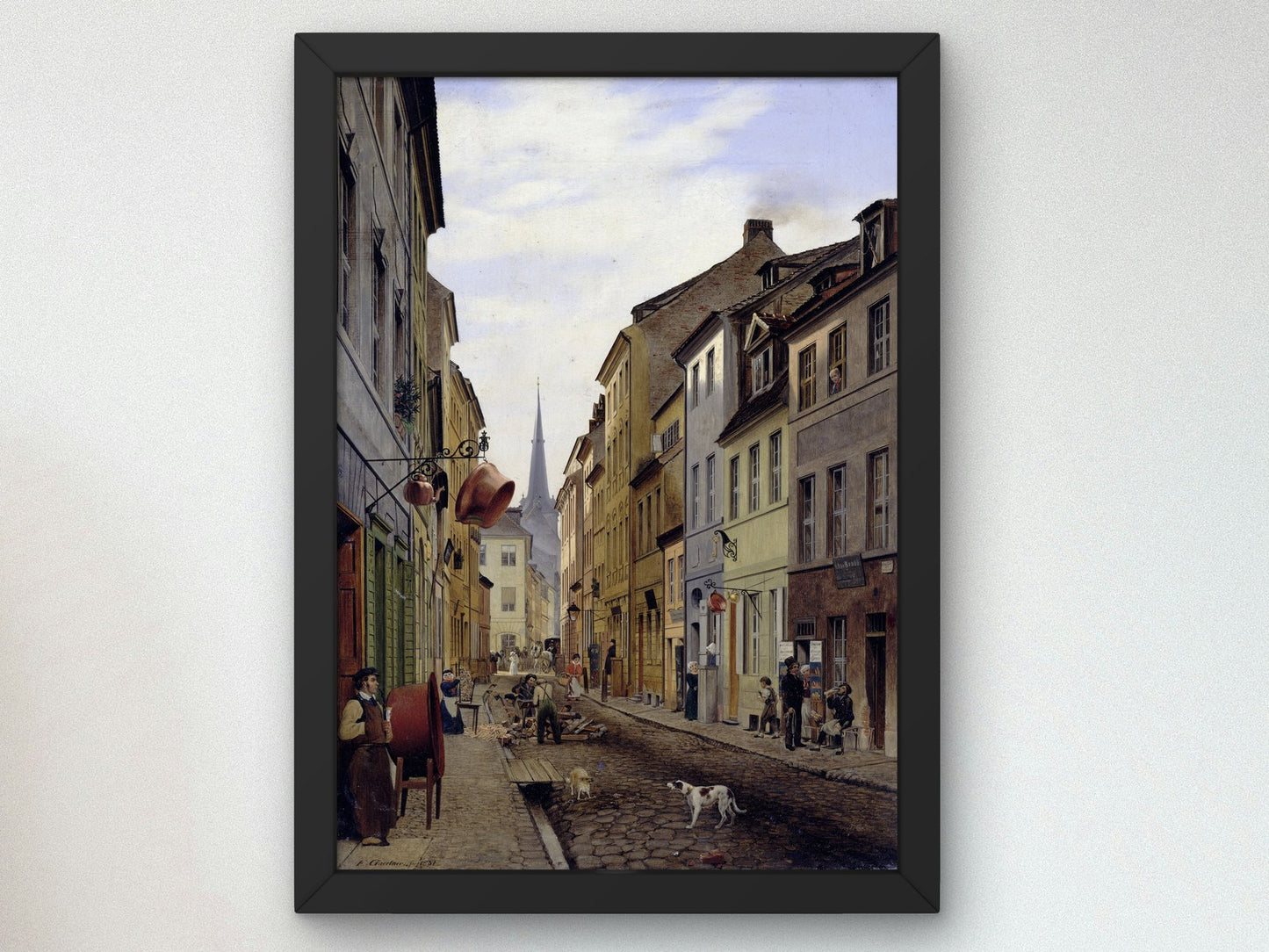 Parocialstrasse by Eduard Gaertner 1831, Wall Art Print, Fine Art Reproduction, Museum Quality Decor, Poster