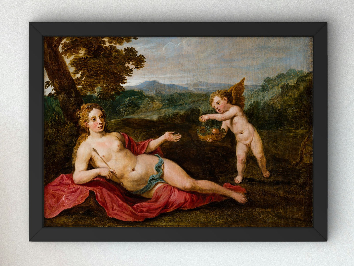 Venus and Cupid by David Teniers the Younger 1655, Wall Art Print, Fine Art Reproduction, Museum Quality Decor, Poster