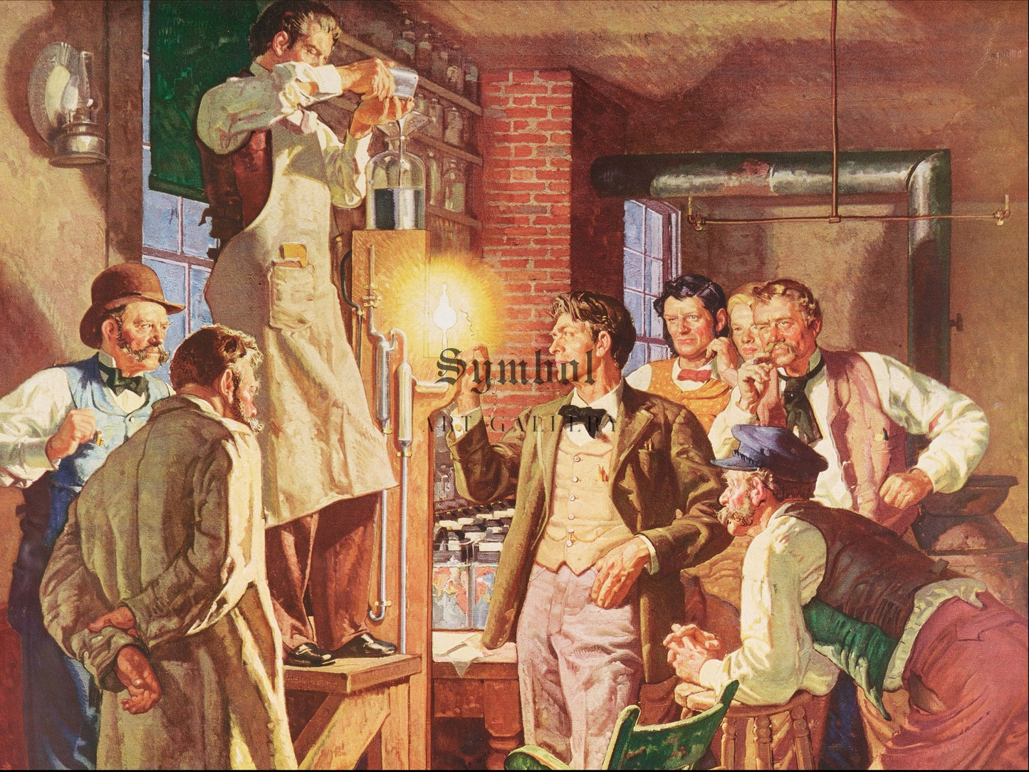 February Eleventh Marks the Centennial of the Birth of Thomas Edison Inventor of the Incandescent Lamp by Dean Cornwell 1947, Wall Art Print