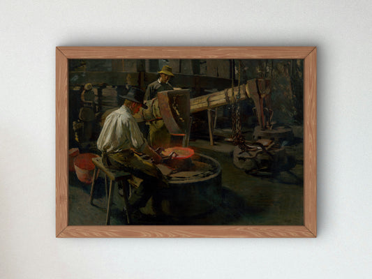 Boiler Inspection by Dominik Skutecký 1908, Wall Art Print, Fine Art Reproduction, Museum Quality Decor, Poster
