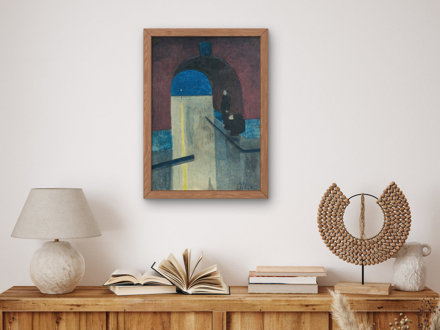A Man and a Woman Sheltering under an Arch of the Drie Gapers by Léon Spilliaert 1910, Wall Art Print, Fine Art Reproduction, Museum Quality