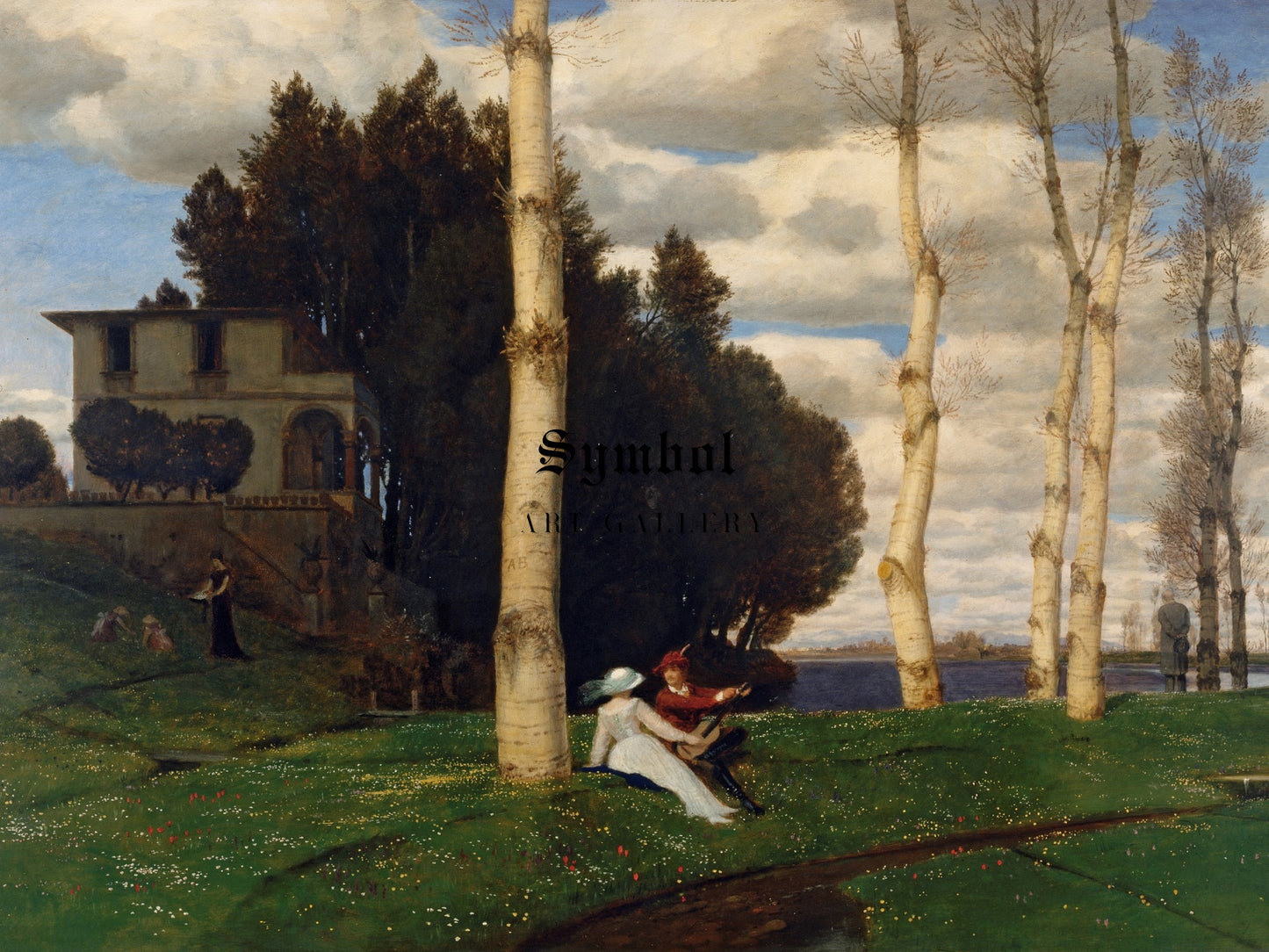 Spring Day The Three Life Ages by Arnold Böcklin 1883, Wall Art Print, Fine Art Reproduction, Museum Quality Decor, Poster