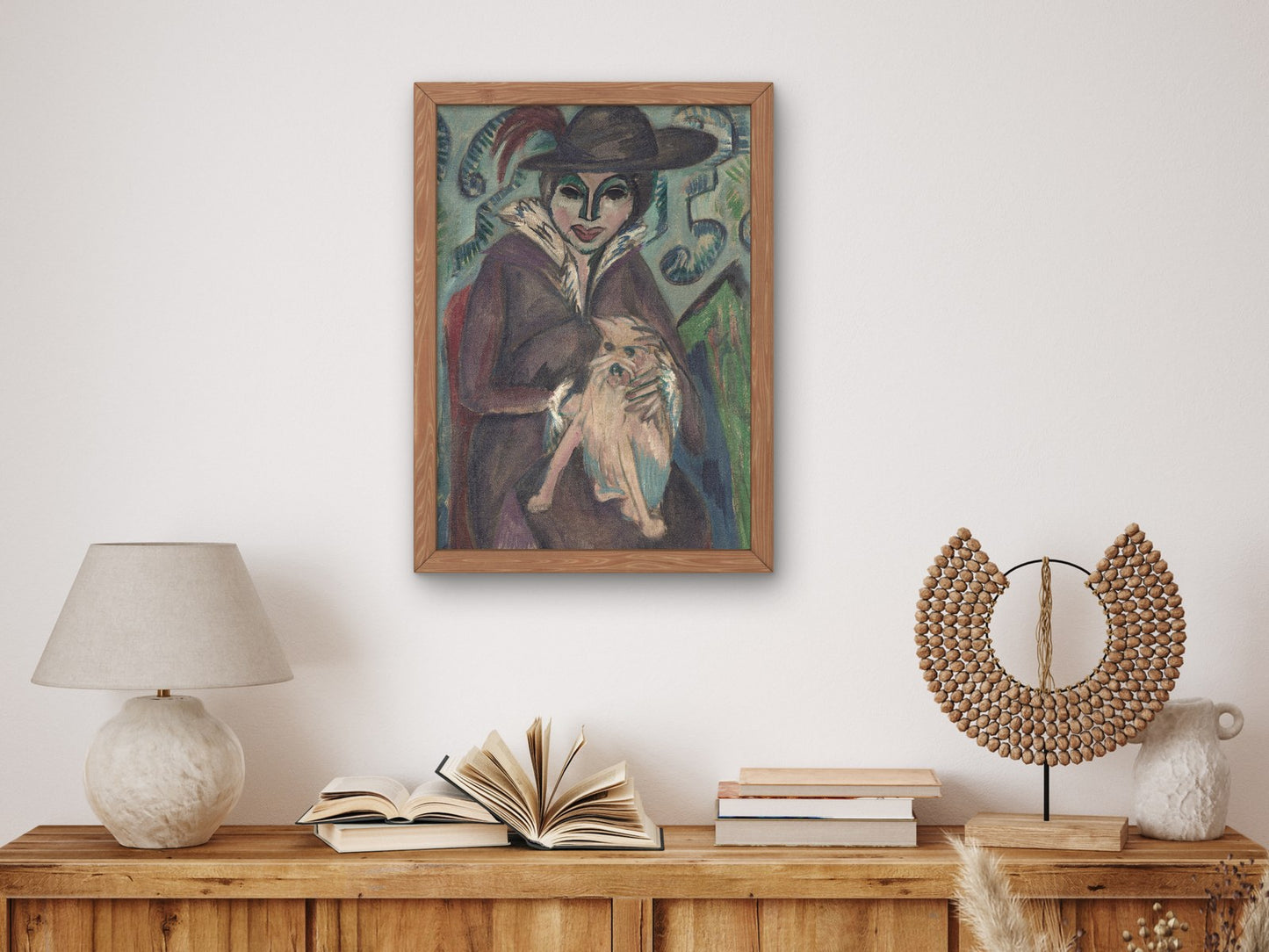 Woman with Dog I by Ernst Ludwig Kirchner 1912, Wall Art Print, Fine Art Reproduction, Museum Quality Decor, Poster