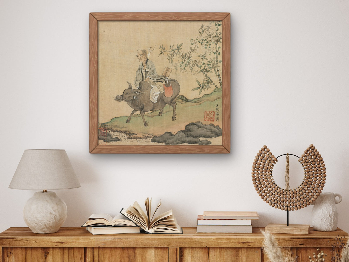 Laozi Riding an Ox by Chen Hongshou 1598, Wall Art Print, Fine Art Reproduction, Museum Quality Decor, Poster