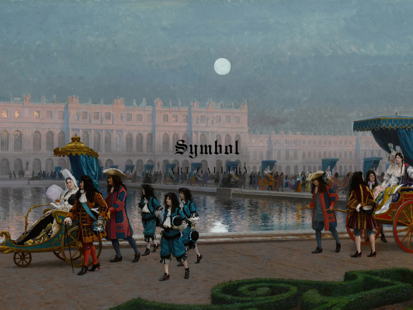 Promenade of the Court in the Gardens of Versailles by Jean Léon Gérôme 1886, Wall Art Print, Fine Art Reproduction, Museum Quality Decor