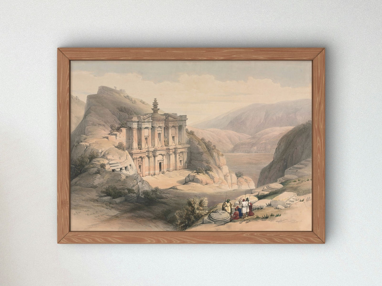 El Deir Petra by David Roberts 1839, Wall Art Print, Fine Art Reproduction, Museum Quality Decor, Poster