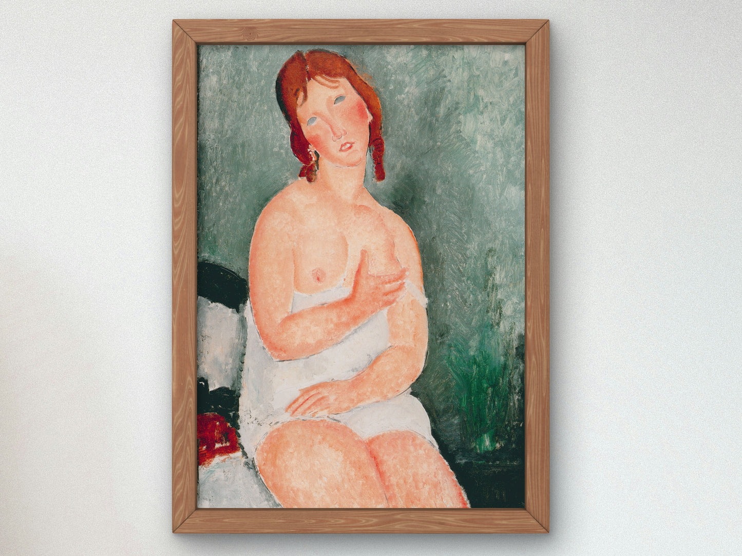 Young Woman in a Shirt by Amedeo Modigliani 1918, Wall Art Print, Fine Art Reproduction, Museum Quality Decor, Poster