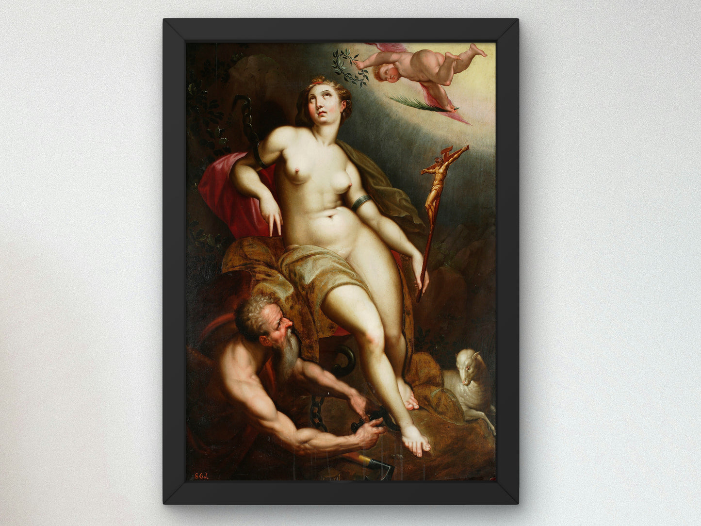 Allegory of Christian Patience with Chronos Breaking the Chains by Jacob De Backer, Wall Art Print, Fine Art Reproduction, Museum Quality