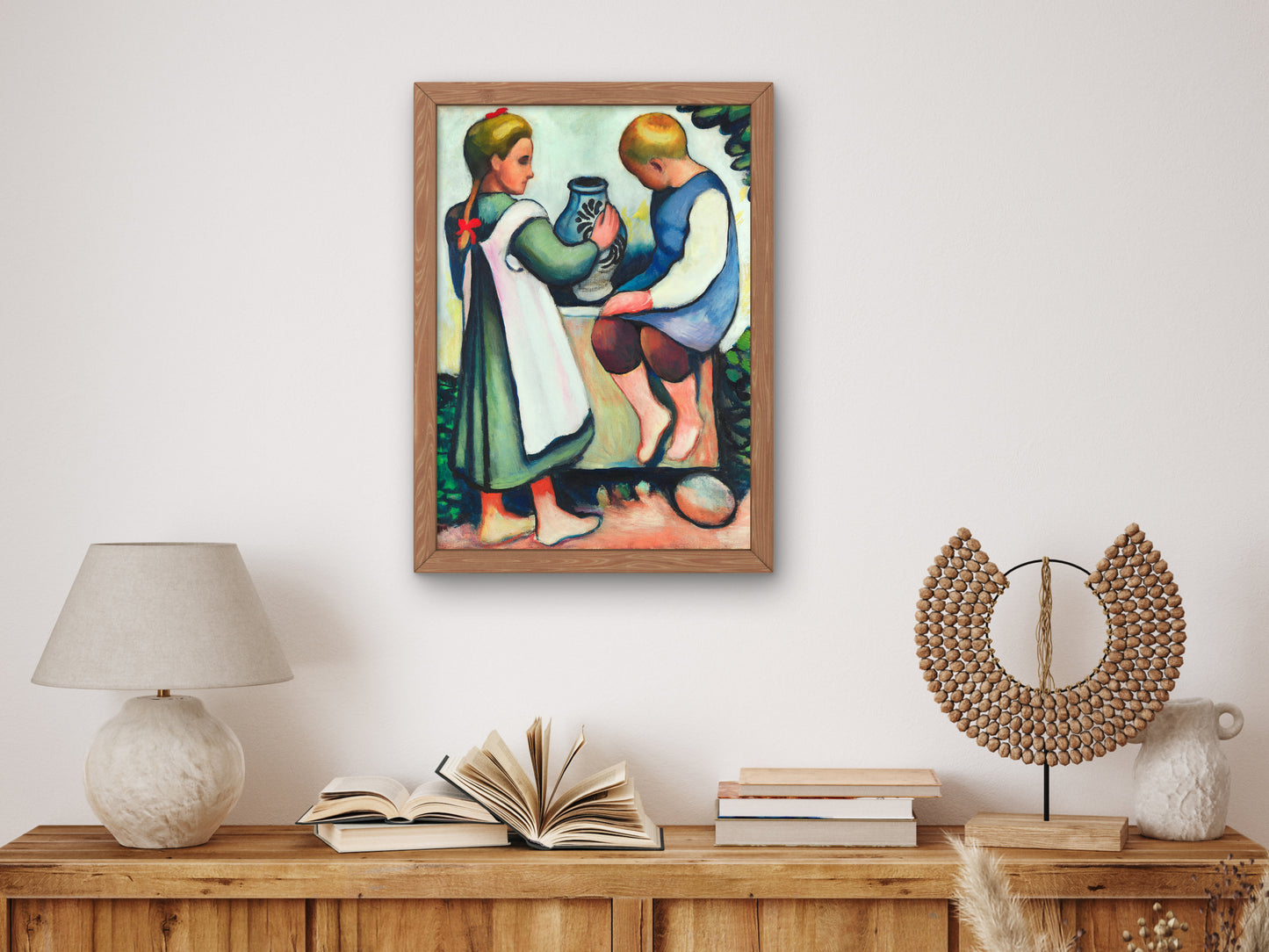 Children at the Well II by August Macke 1910, Wall Art Print, Fine Art Reproduction, Museum Quality Decor, Poster