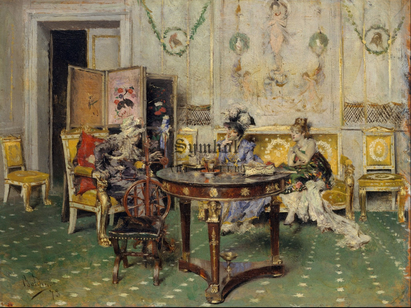 Gossip by Giovanni Boldini 1873, Wall Art Print, Fine Art Reproduction, Museum Quality Decor, Poster