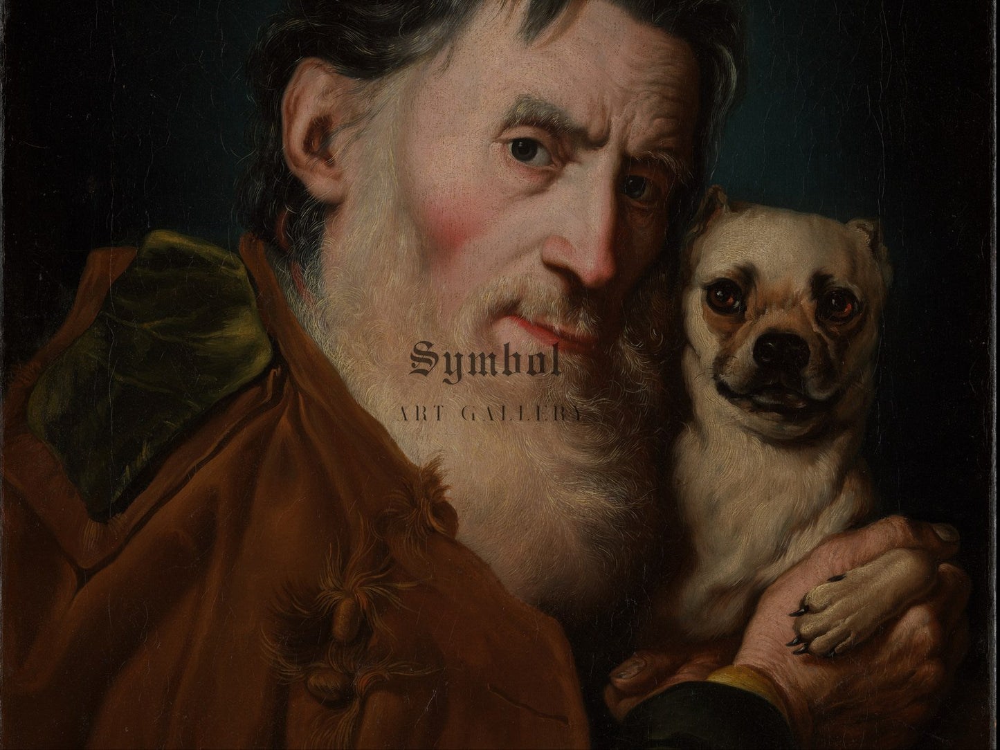An Old Man with a Dog by Giacomo Ceruti 1740, Wall Art Print, Fine Art Reproduction, Museum Quality Decor, Poster