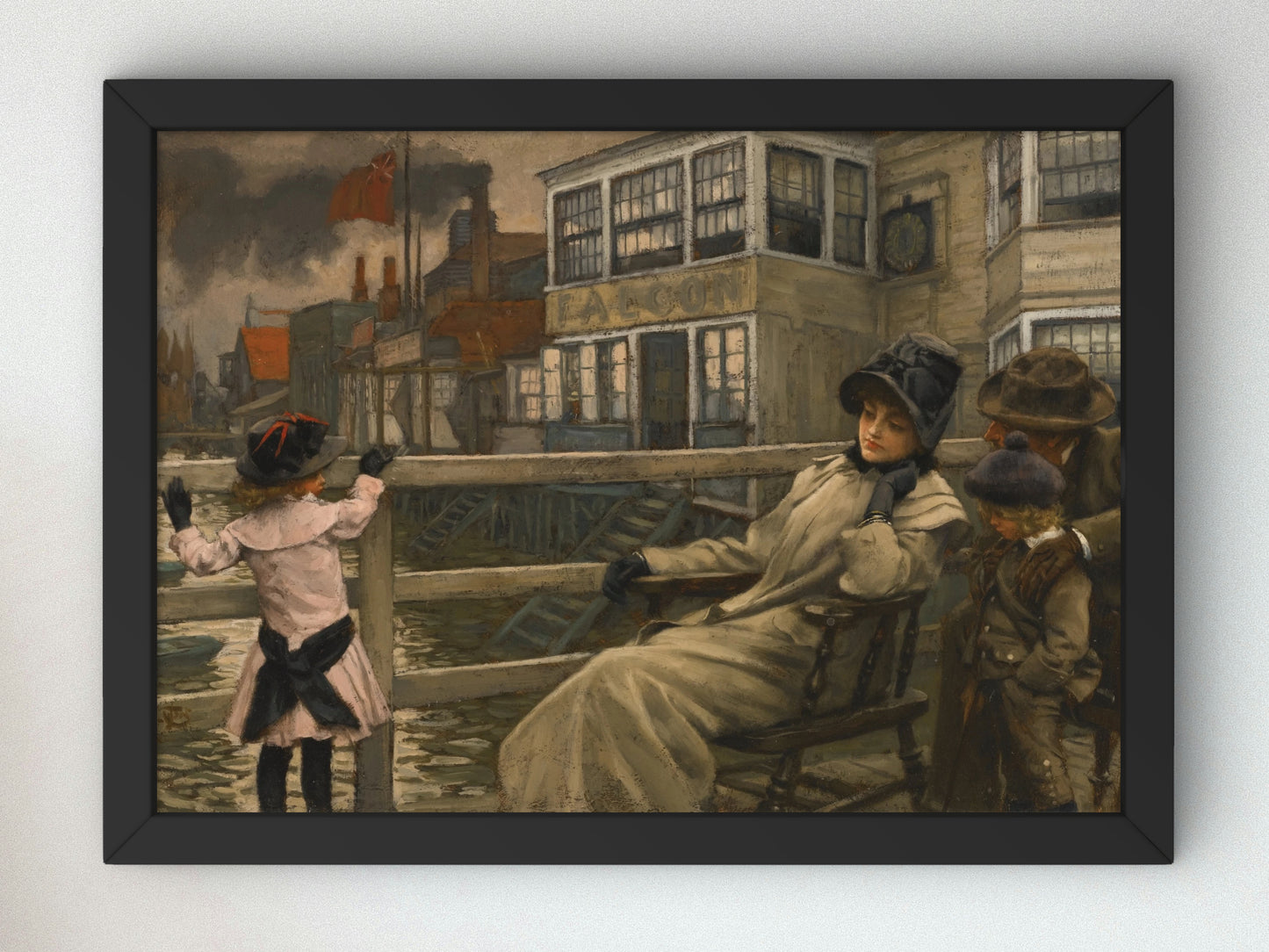 Waiting for the Ferry by James Tissot 1876, Wall Art Print, Fine Art Reproduction, Museum Quality Decor, Poster