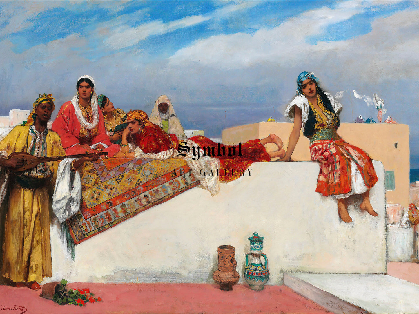 An Afternoon Idyll by Jean Joseph Benjamin Constant 1888, Wall Art Print, Fine Art Reproduction, Museum Quality Decor, Poster