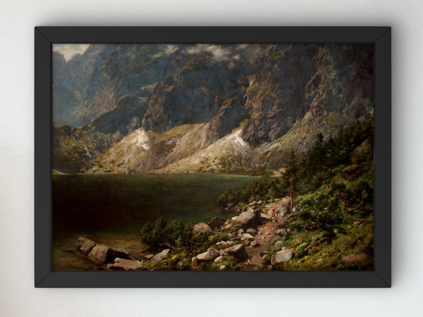 Morskie Oko in the Tatra Mountains by Aleksander Mroczkowski 1891, Wall Art Print, Fine Art Reproduction, Museum Quality Decor, Poster