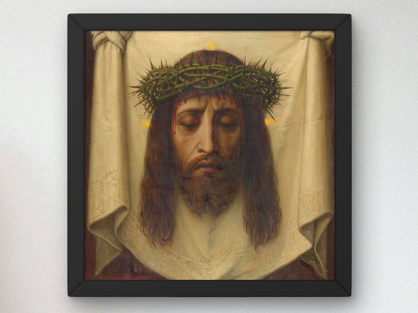 The Veil of Saint Veronica by Edward von Steinle 1885, Wall Art Print, Fine Art Reproduction, Museum Quality Decor, Poster