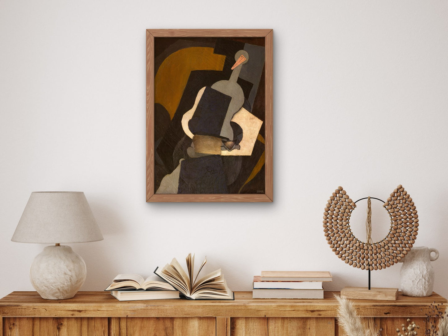 Woman Seated Woman Whose Body Is a Guitar by Diego Rivera 1915, Wall Art Print, Fine Art Reproduction, Museum Quality Decor, Poster
