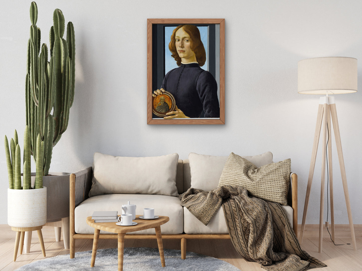 Portrait of a Young Man Holding a Roundel by Sandro Botticelli, Wall Art Print, Fine Art Reproduction, Museum Quality Decor, Poster