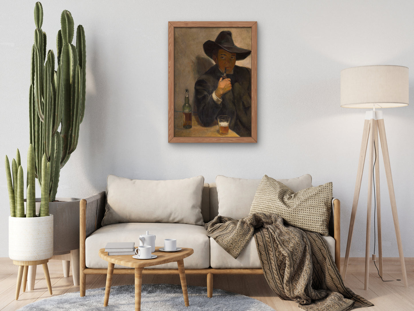 Self Portrait with Broad Brimmed Hat by Diego Rivera 1907, Wall Art Print, Fine Art Reproduction, Museum Quality Decor, Poster