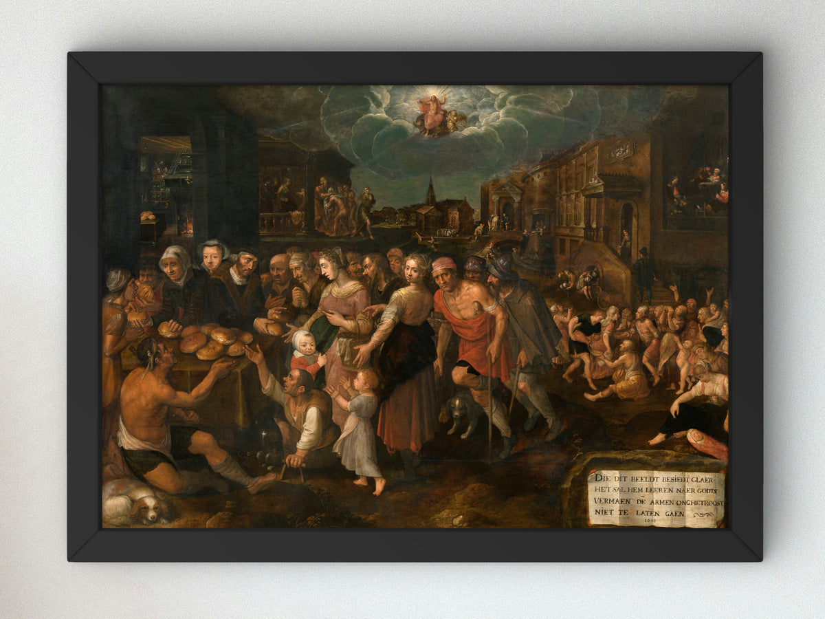 The Seven Acts of Mercy by Frans Francken the Younger 1608, Wall Art Print, Fine Art Reproduction, Museum Quality Decor, Poster
