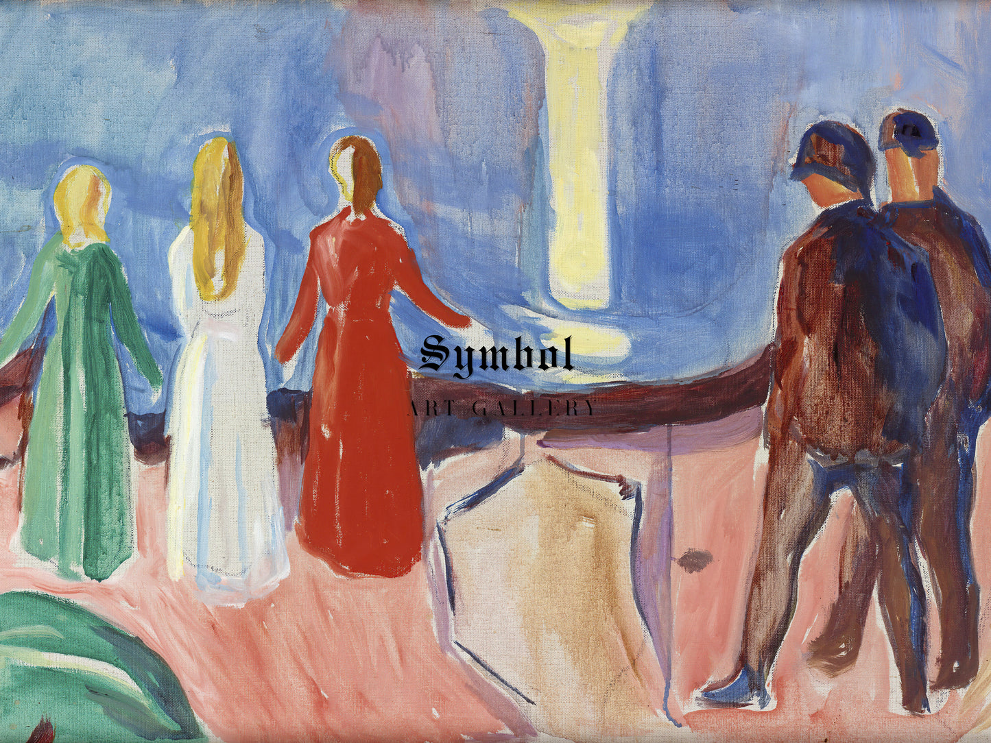 Meeting on the Beach by Edvard Munch 1933, Wall Art Print, Fine Art Reproduction, Museum Quality Decor, Poster