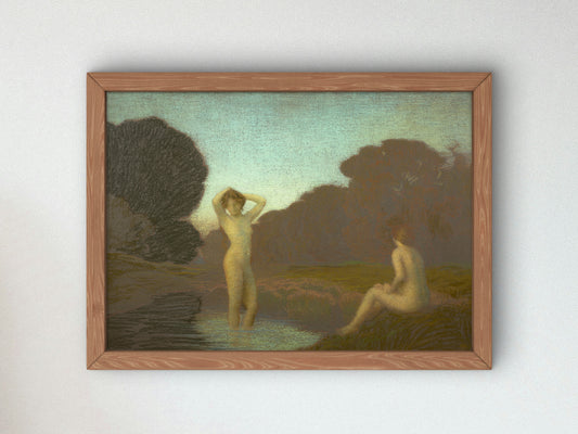The Two Bathers by Emile Rene Menard, Wall Art Print, Fine Art Reproduction, Museum Quality Decor, Poster