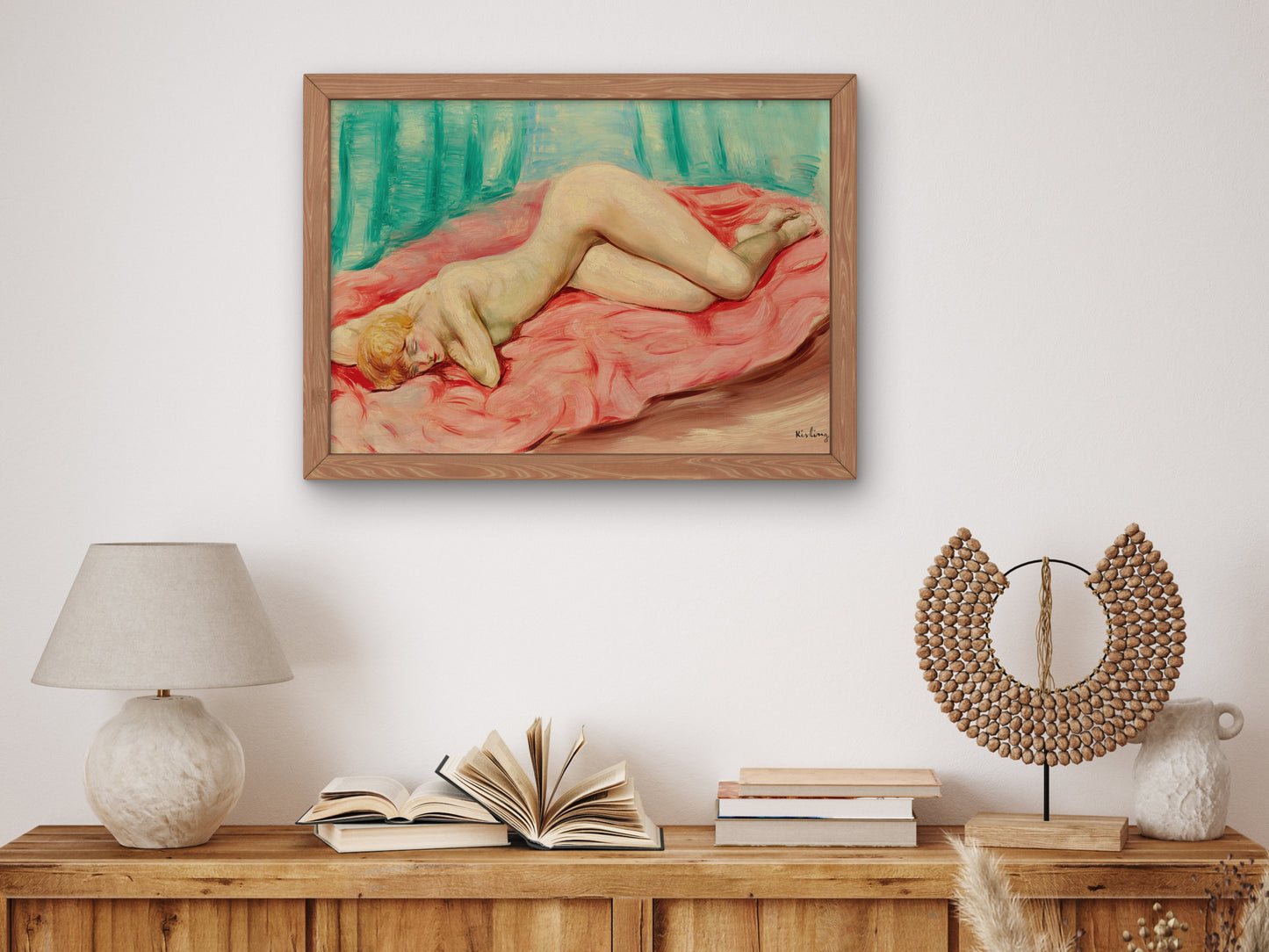 Reclining Nude by Moïse Kisling 1938, Wall Art Print, Fine Art Reproduction, Museum Quality Decor, Poster