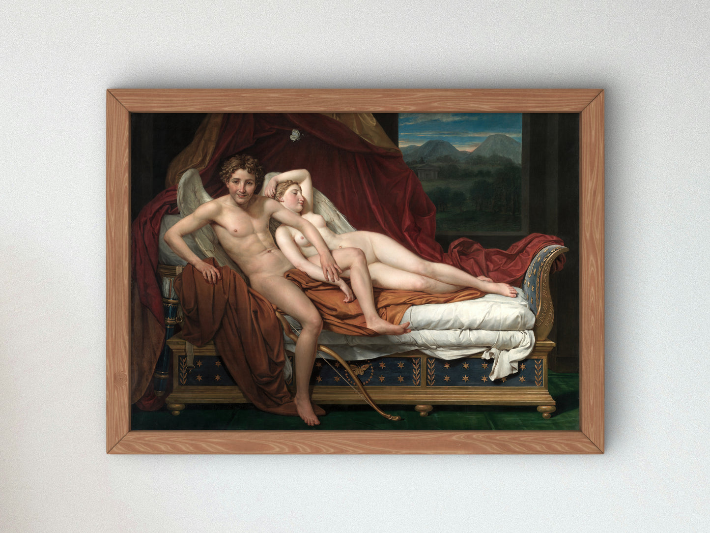 Cupid and Psyche by Jacques Louis David 1817, Wall Art Print, Fine Art Reproduction, Museum Quality Decor, Poster