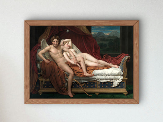 Cupid and Psyche by Jacques Louis David 1817, Wall Art Print, Fine Art Reproduction, Museum Quality Decor, Poster