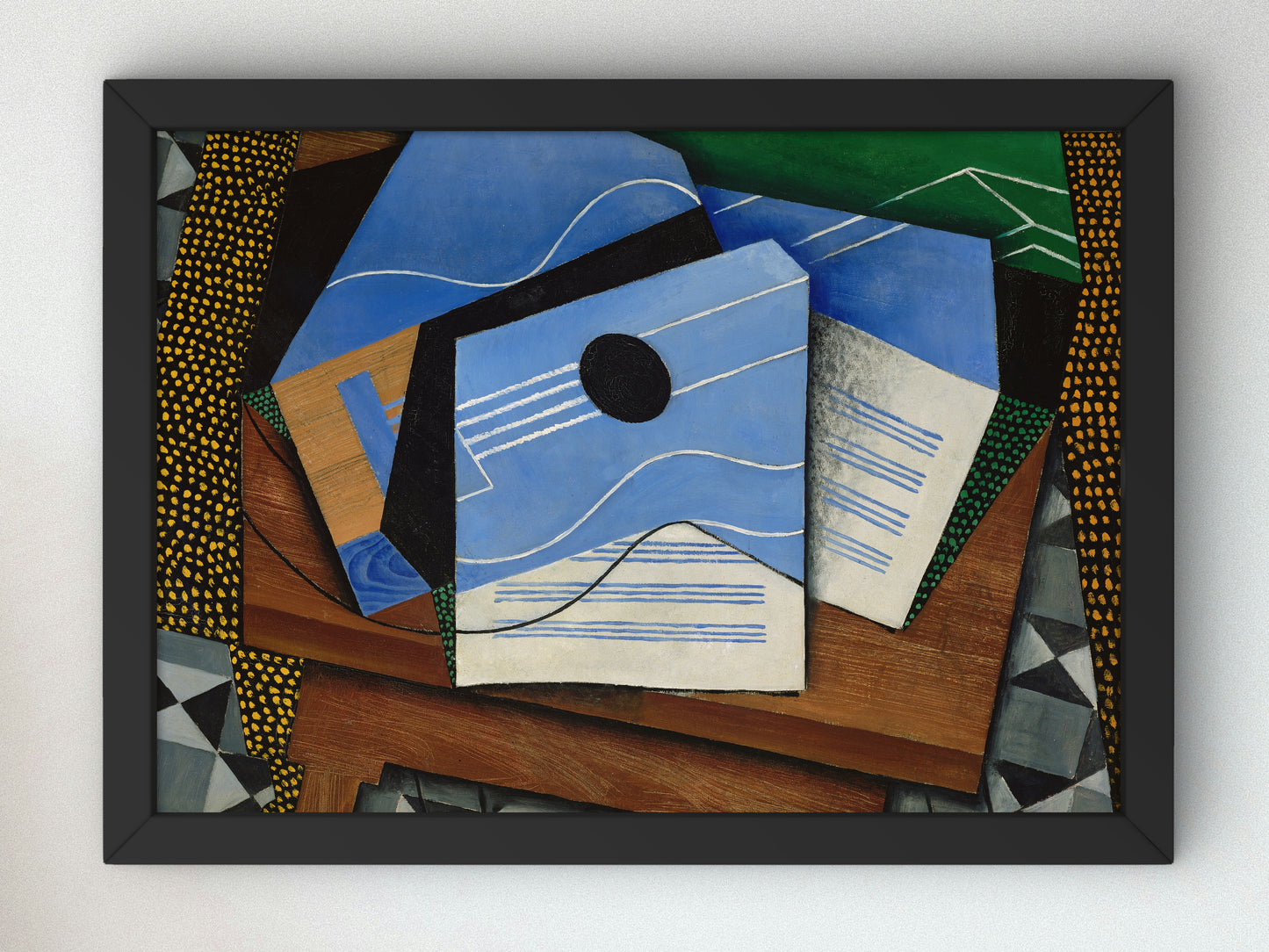 Guitar on a Table by Juan Gris 1915, Wall Art Print, Fine Art Reproduction, Museum Quality Decor, Poster