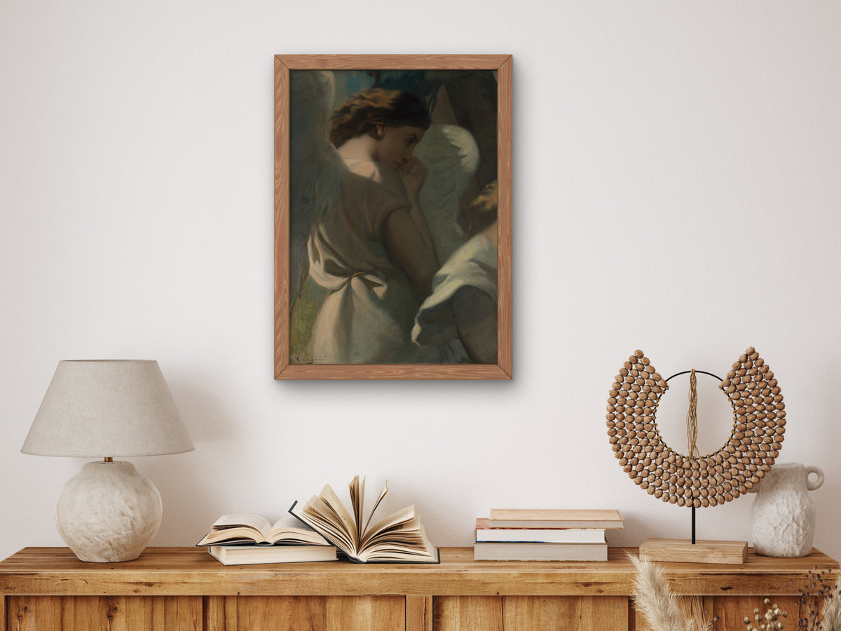 Angel Praying in the Garden of Olives by Théodore Chassériau 1840, Wall Art Print, Fine Art Reproduction, Museum Quality Decor, Poster