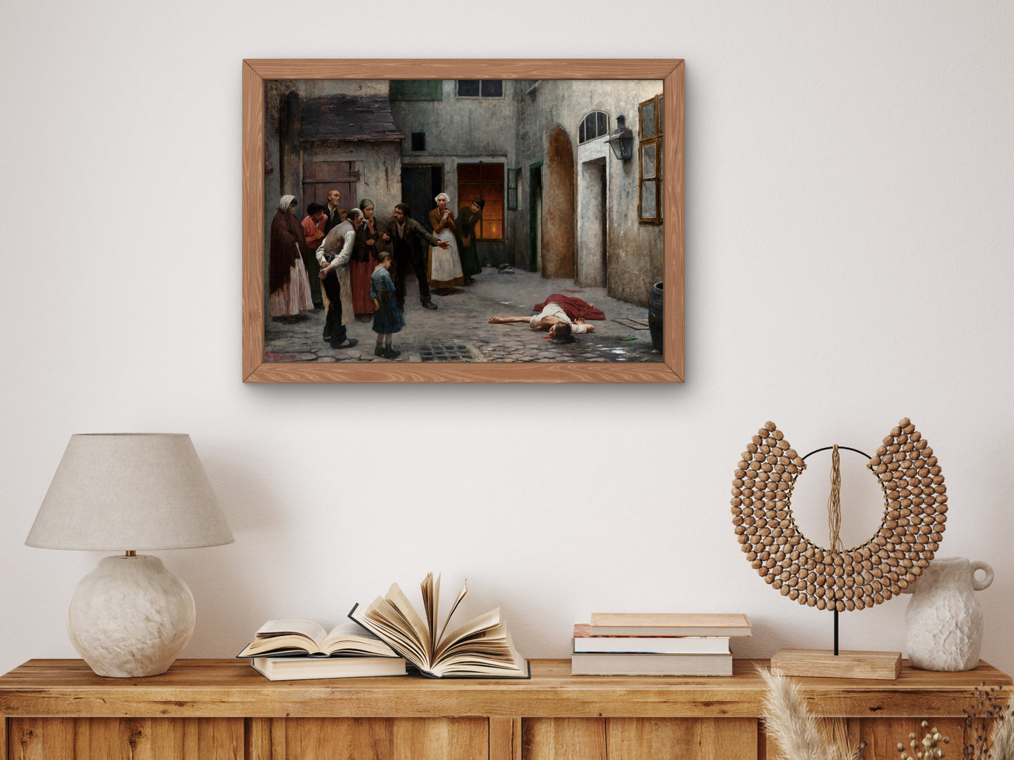 Murder in the House by Jakub Schikaneder 1889, Wall Art Print, Fine Art Reproduction, Museum Quality Decor, Poster