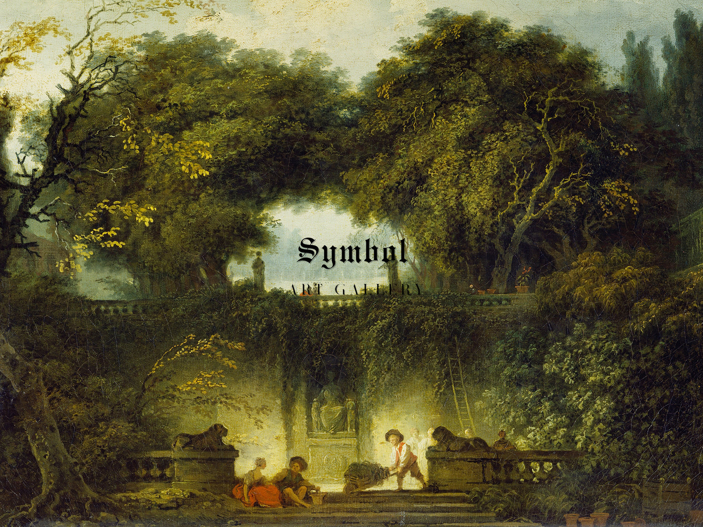 The Small Park by Jean Honoré Fragonard, Wall Art Print, Fine Art Reproduction, Museum Quality Decor, Poster