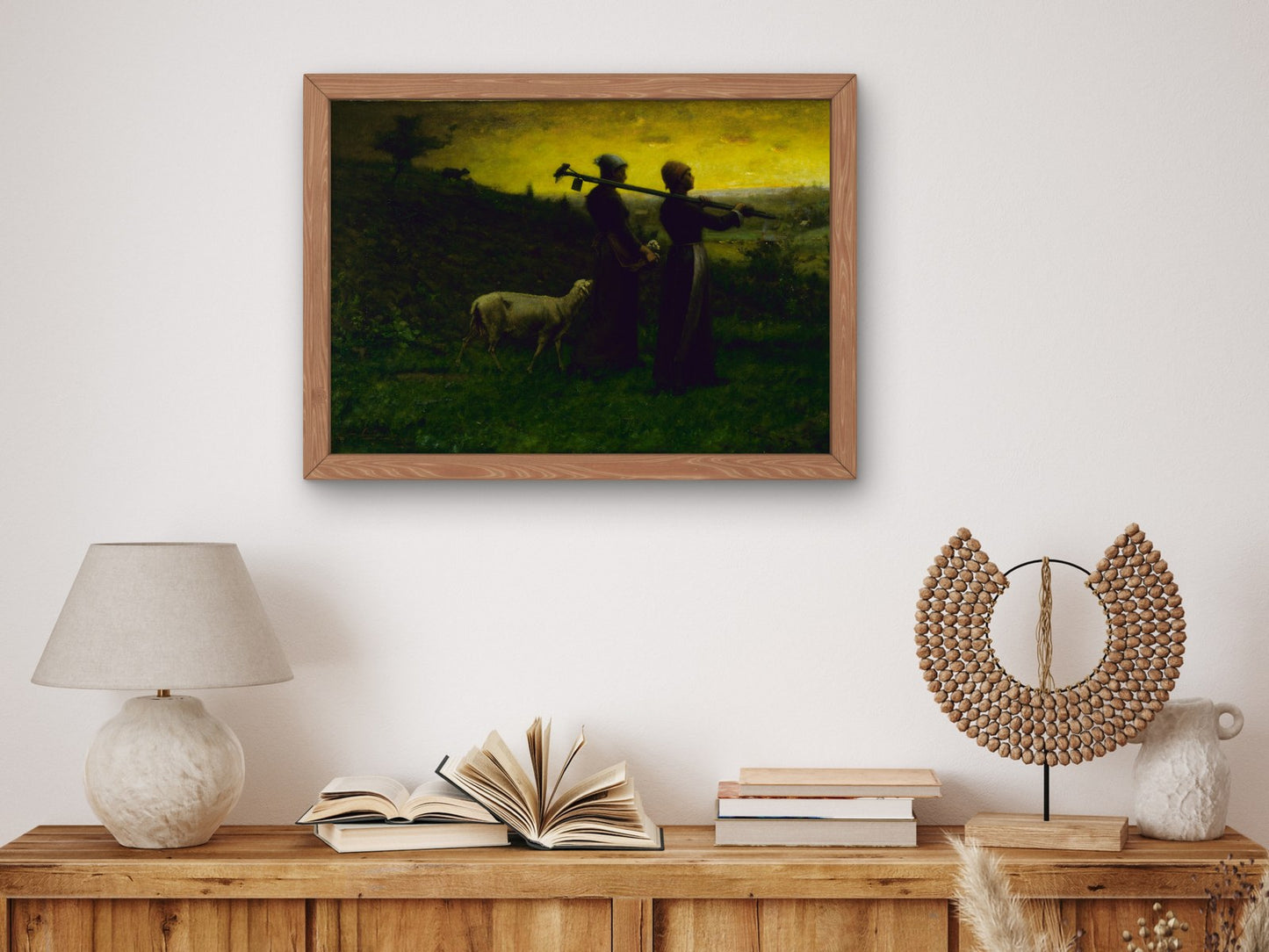Bringing Home the New Born Lamb by Elliott Daingerfield 1890, Wall Art Print, Fine Art Reproduction, Museum Quality Decor, Poster