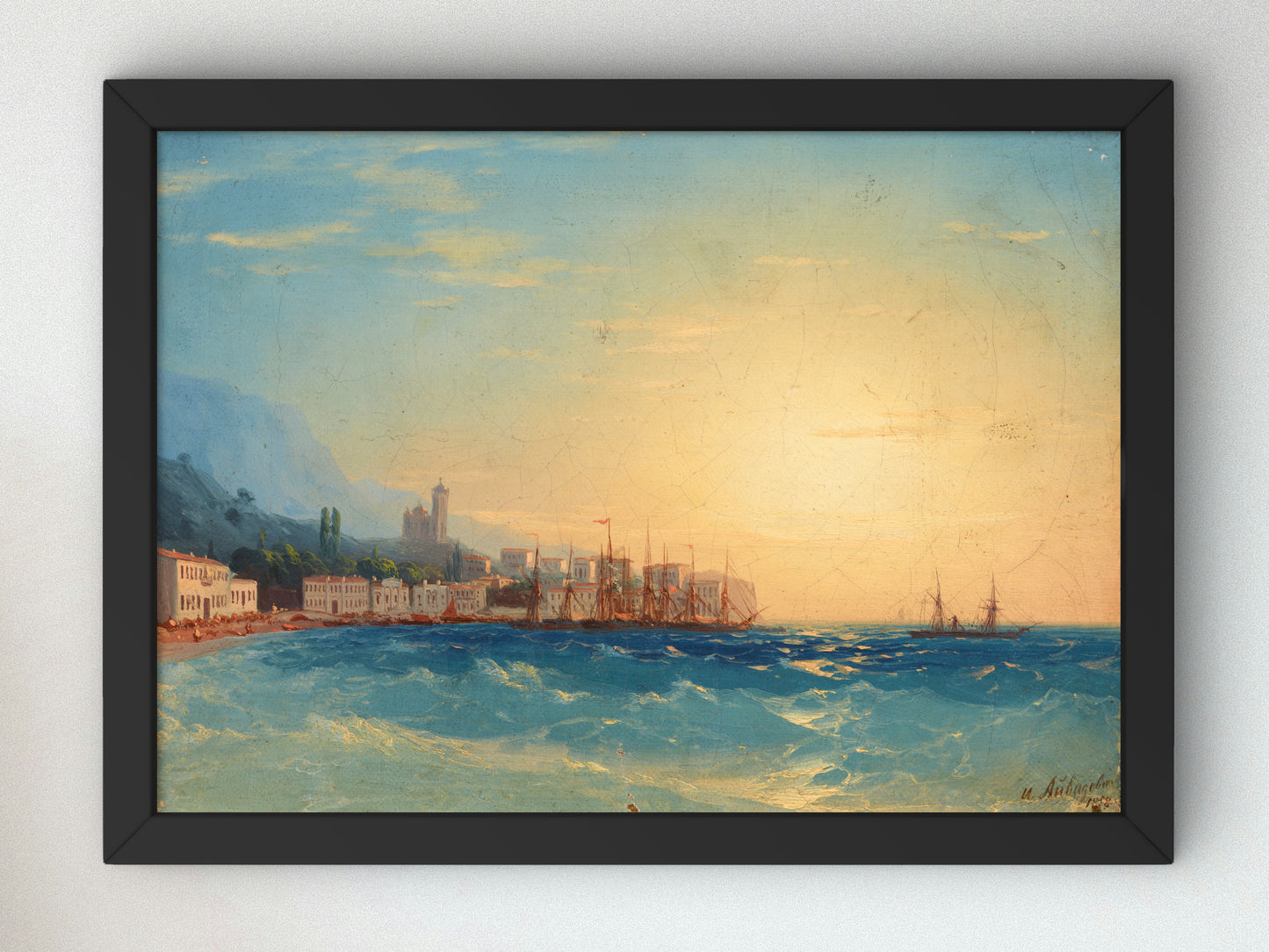 Harbor with Ships by Ivan Konstantinovich Aivazovsky 1858, Wall Art Print, Fine Art Reproduction, Museum Quality Decor, Poster