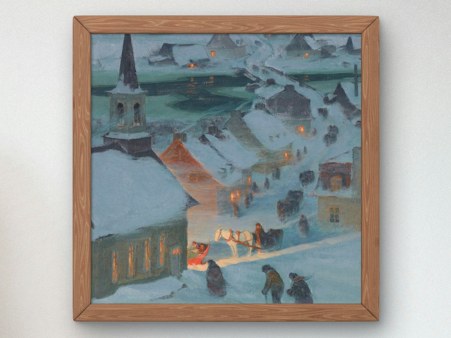 Christmas Mass by Clarence Gagnon 1928, Wall Art Print, Fine Art Reproduction, Museum Quality Decor, Poster