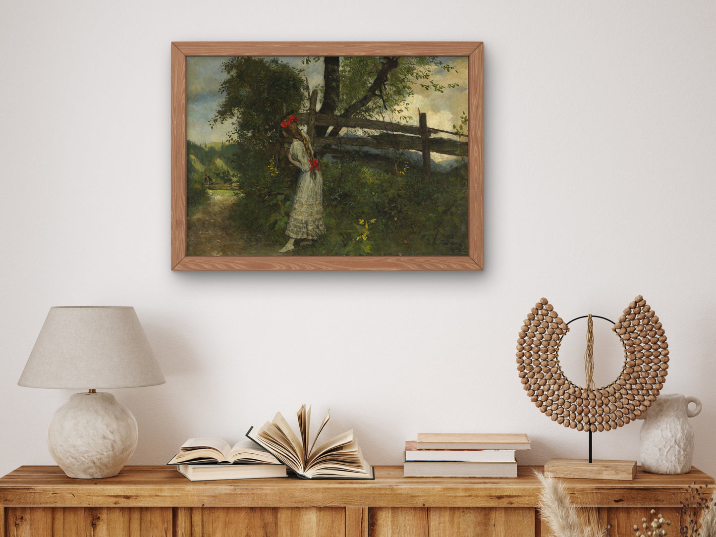 Girl Awaiting Her Lover by Ferdinand Leeke 1911, Wall Art Print, Fine Art Reproduction, Museum Quality Decor, Poster