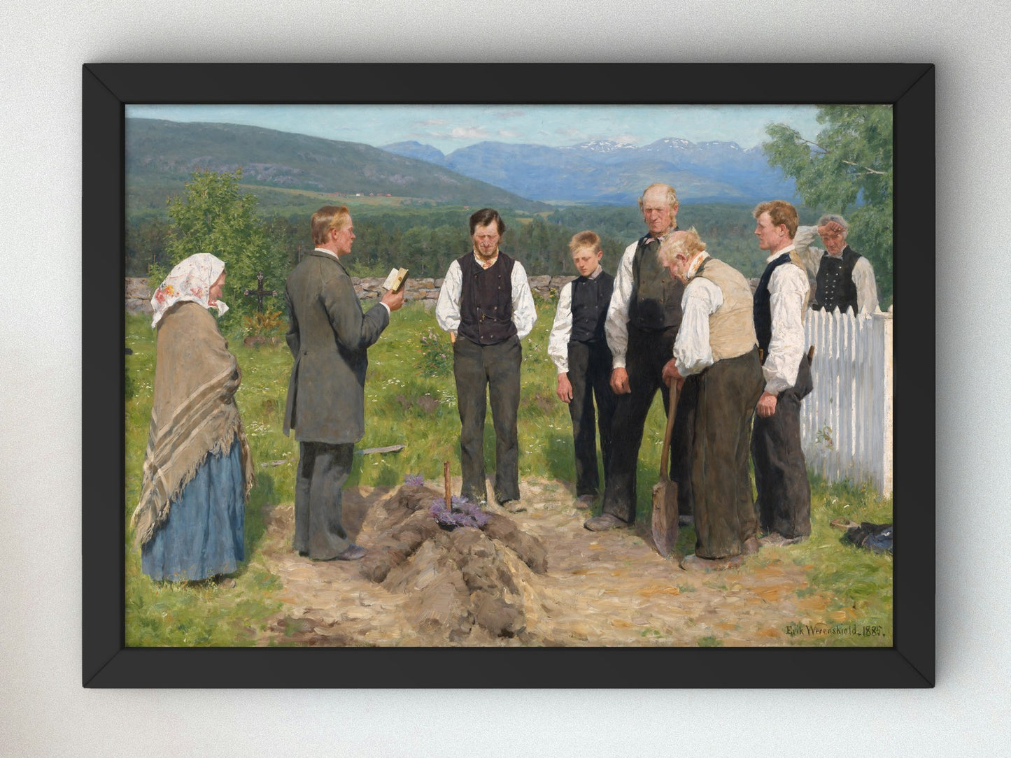 Peasant Burial by Erik Werenskiold 1883, Wall Art Print, Fine Art Reproduction, Museum Quality Decor, Poster