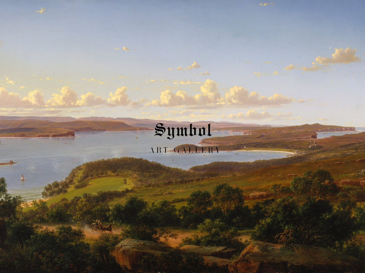Sydney Heads by Eugene von Guérard 1865, Wall Art Print, Fine Art Reproduction, Museum Quality Decor, Poster