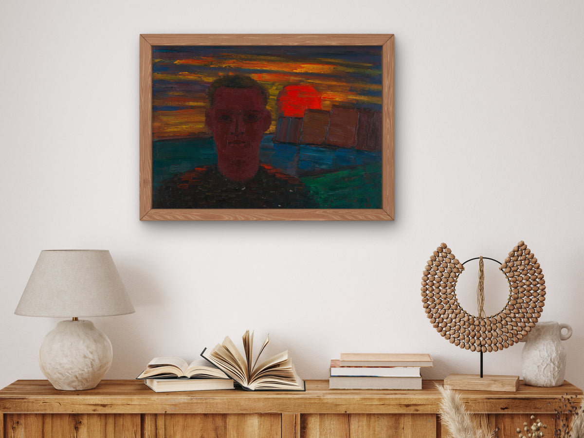 Male Portrait by Karl Wiener, Wall Art Print, Fine Art Reproduction, Museum Quality Decor, Poster