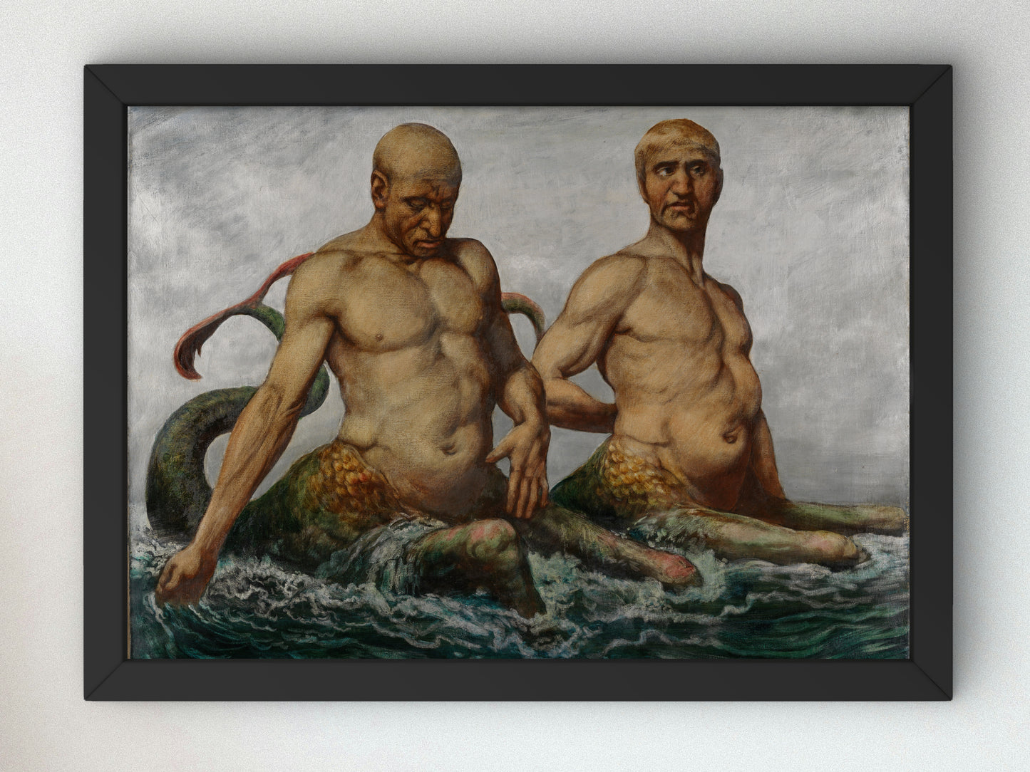 Mermen by Hans Thoma 1900, Wall Art Print, Fine Art Reproduction, Museum Quality Decor, Poster