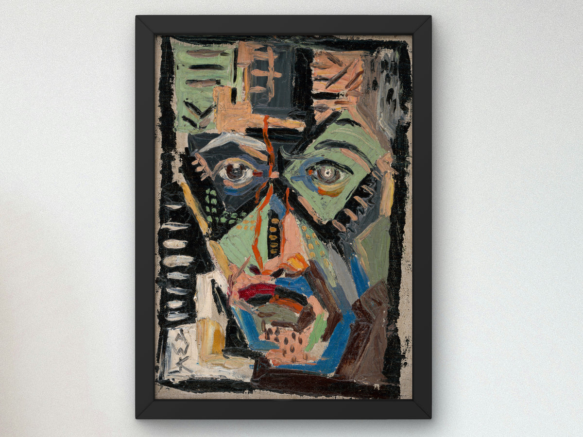 Man's Face by Arnold Peter Weisz Kubínčan 1927, Wall Art Print, Fine Art Reproduction, Museum Quality Decor, Poster