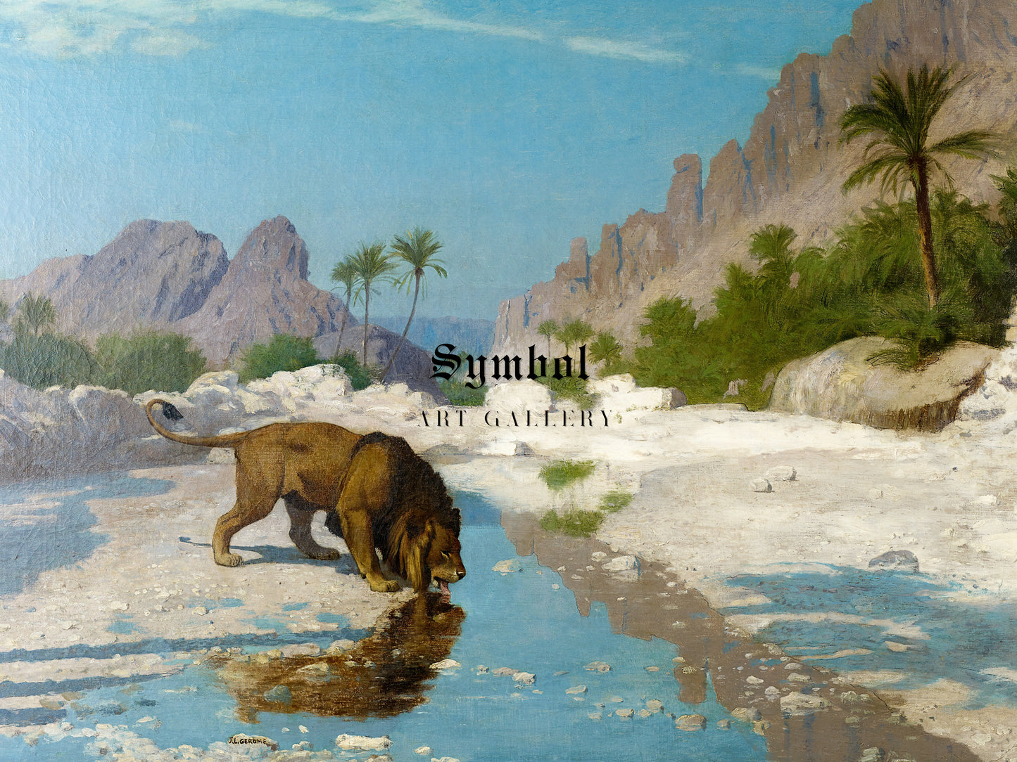 Lion in the Desert by Jean Léon Gérôme 1885, Wall Art Print, Fine Art Reproduction, Museum Quality Decor, Poster