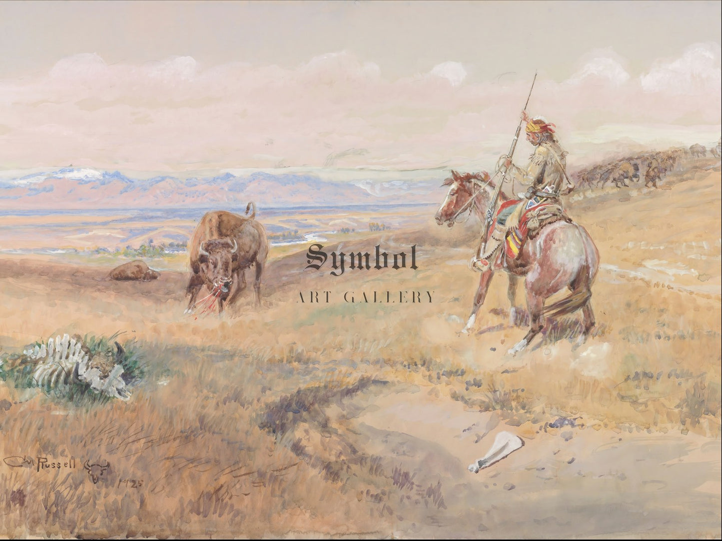 Flintlock Days When Guns Were Slow by Charles Marion Russell 1925, Wall Art Print, Fine Art Reproduction, Museum Quality Decor, Poster