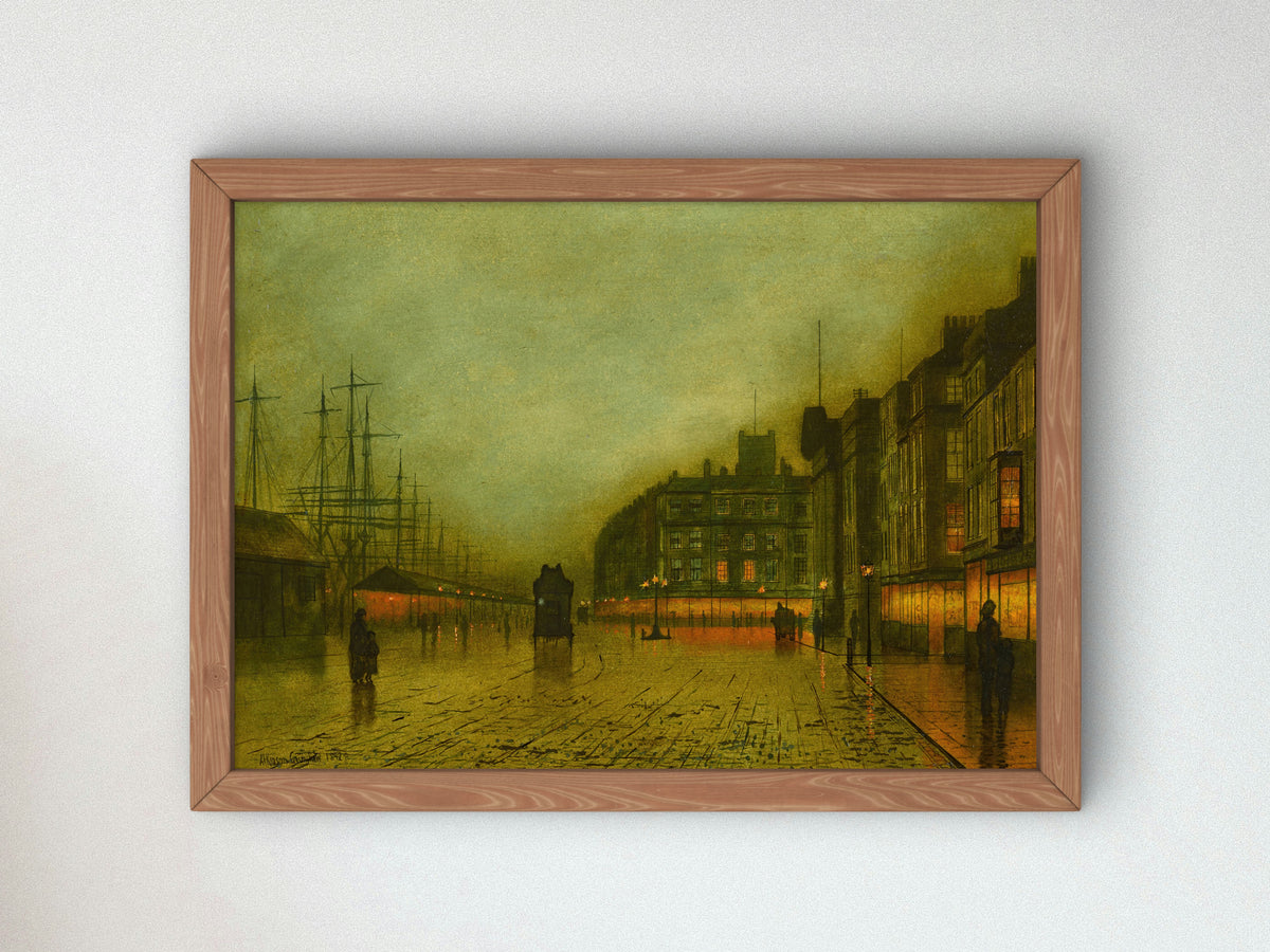 Liverpool Docks by John Atkinson Grimshaw 1892, Wall Art Print, Fine Art Reproduction, Museum Quality Decor, Poster
