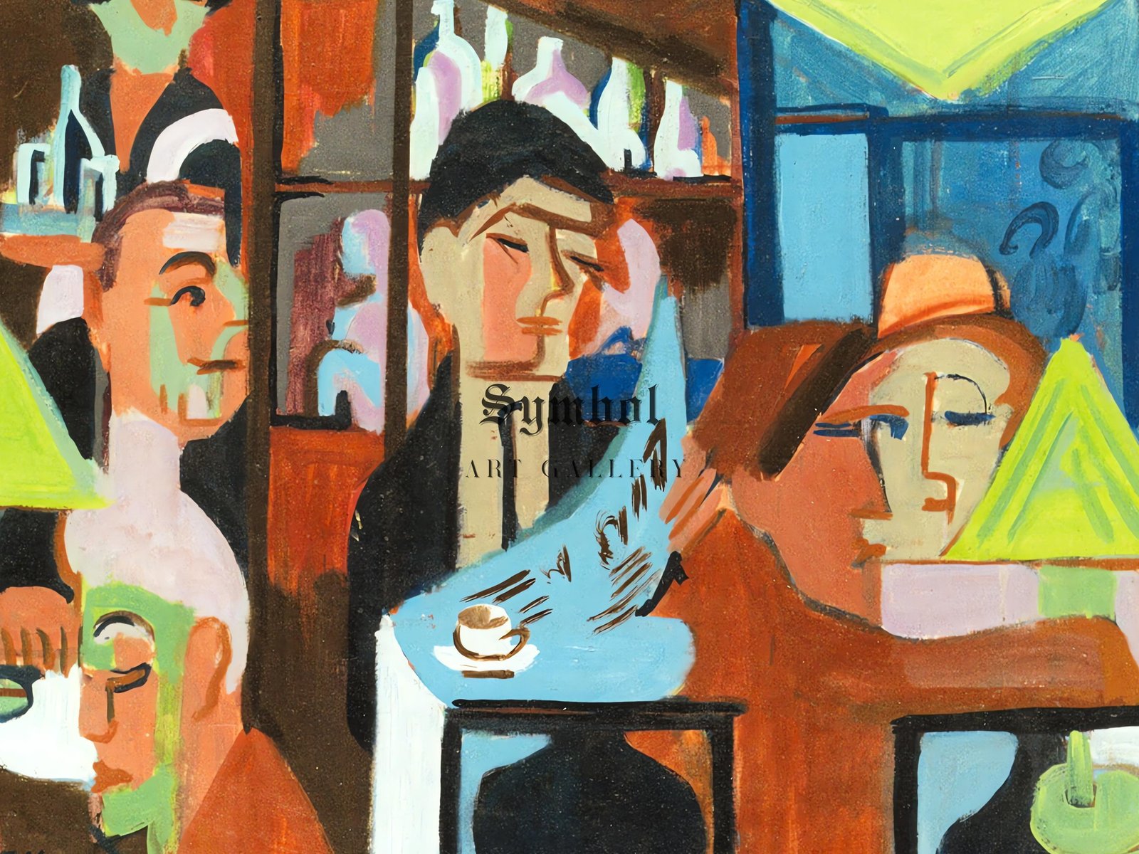 Café in Davos by Ernst Ludwig Kirchner, 1928, Expressionism, fine art print