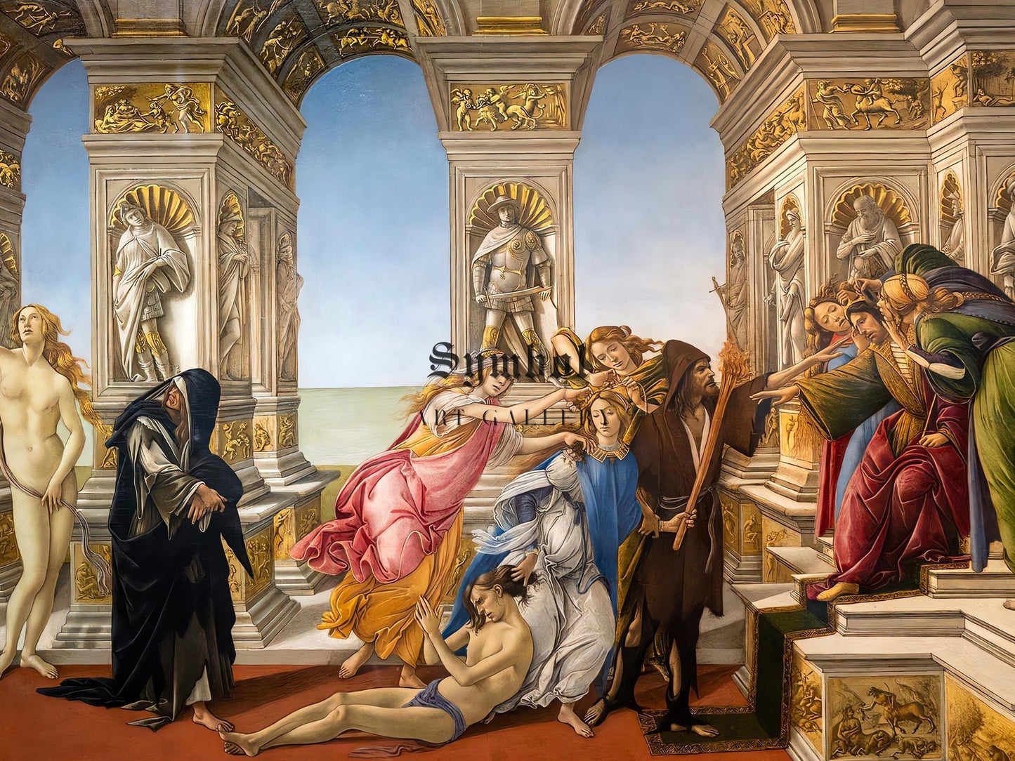 Calumny of Apelles by Sandro Botticelli, 1495, Renaissance, fine art print