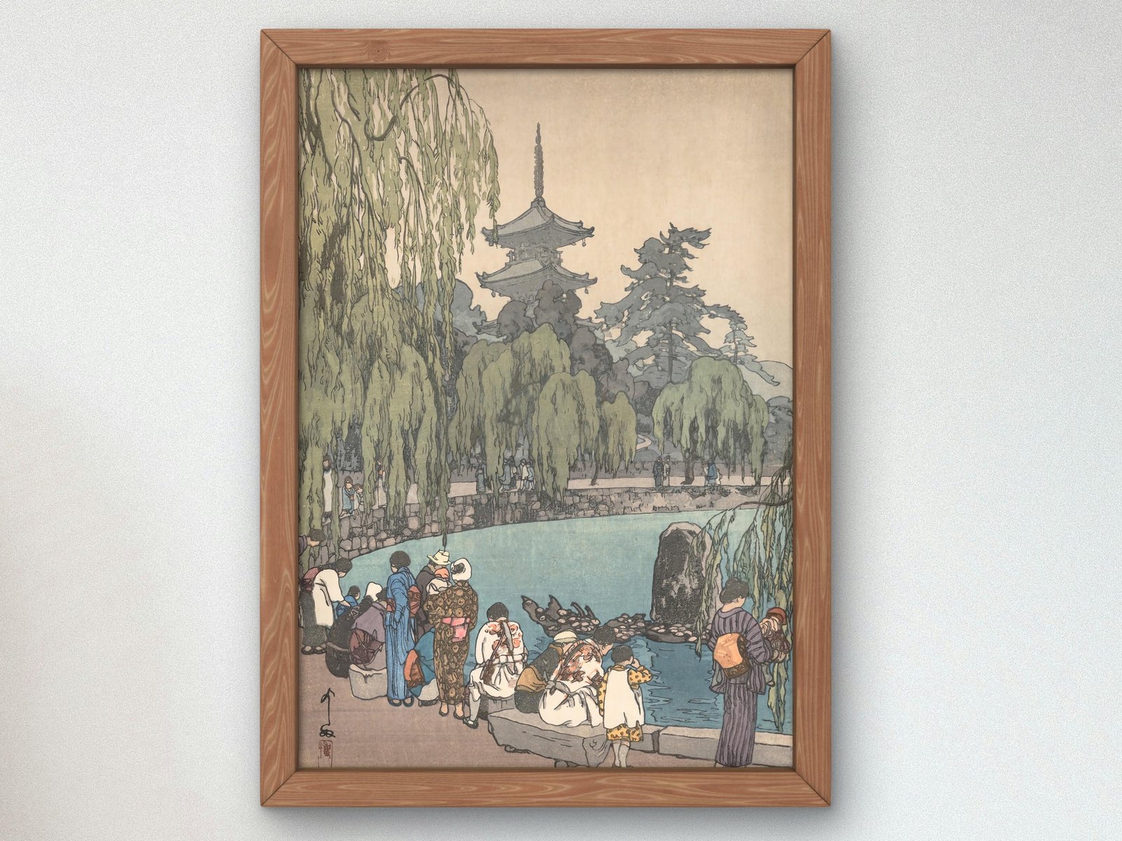 Carp and Tortoises by Hiroshi Yoshida, 1940, Japanese Woodblock Prints, fine art print