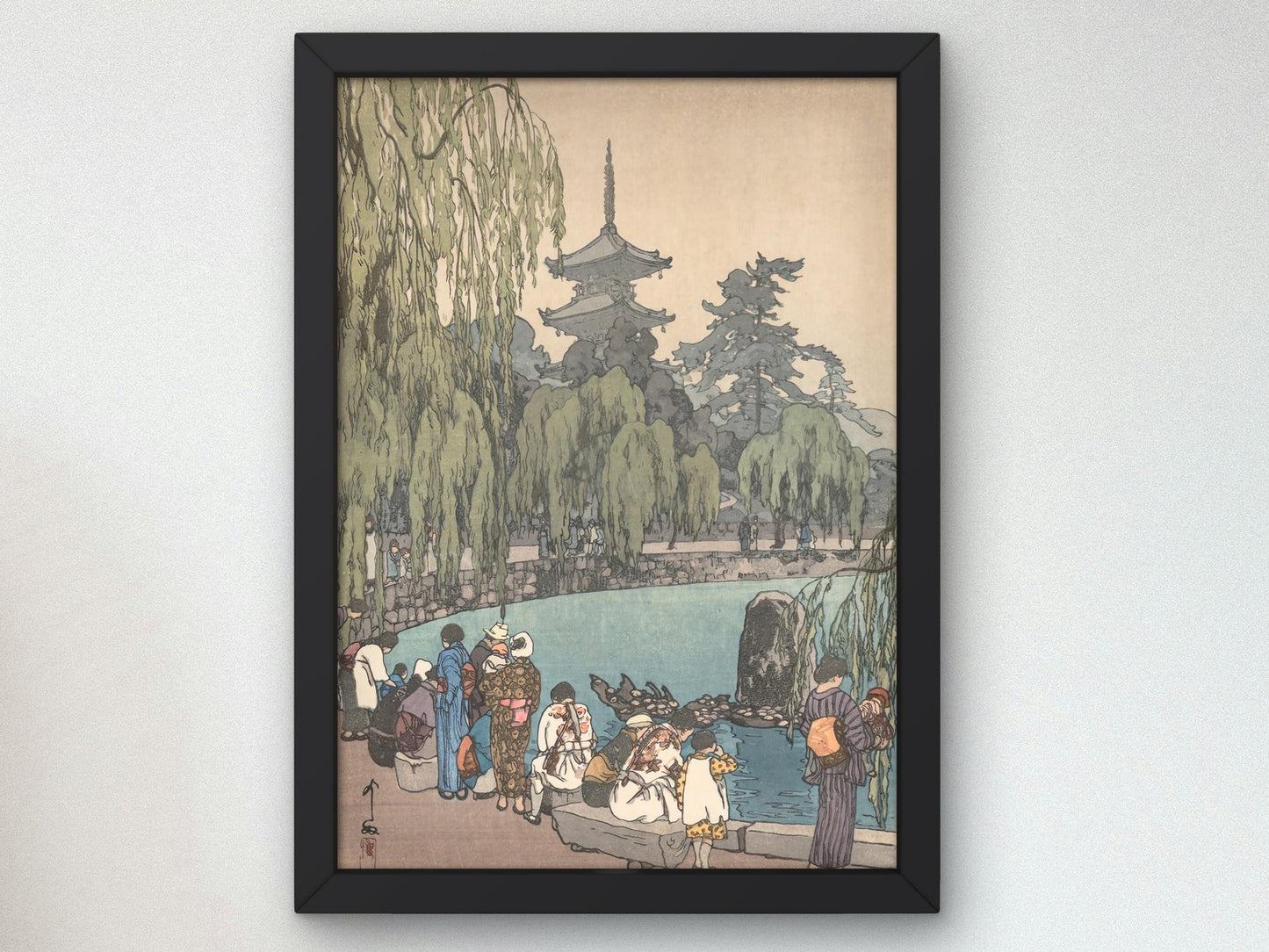 Carp and Tortoises by Hiroshi Yoshida, 1940, Japanese Woodblock Prints, fine art print
