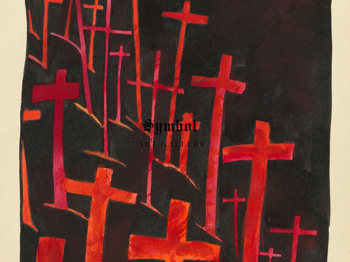 Bloody Crosses by Karl Wiener 1923, Wall Art Print, Fine Art Reproduction, Museum Quality Decor, Poster